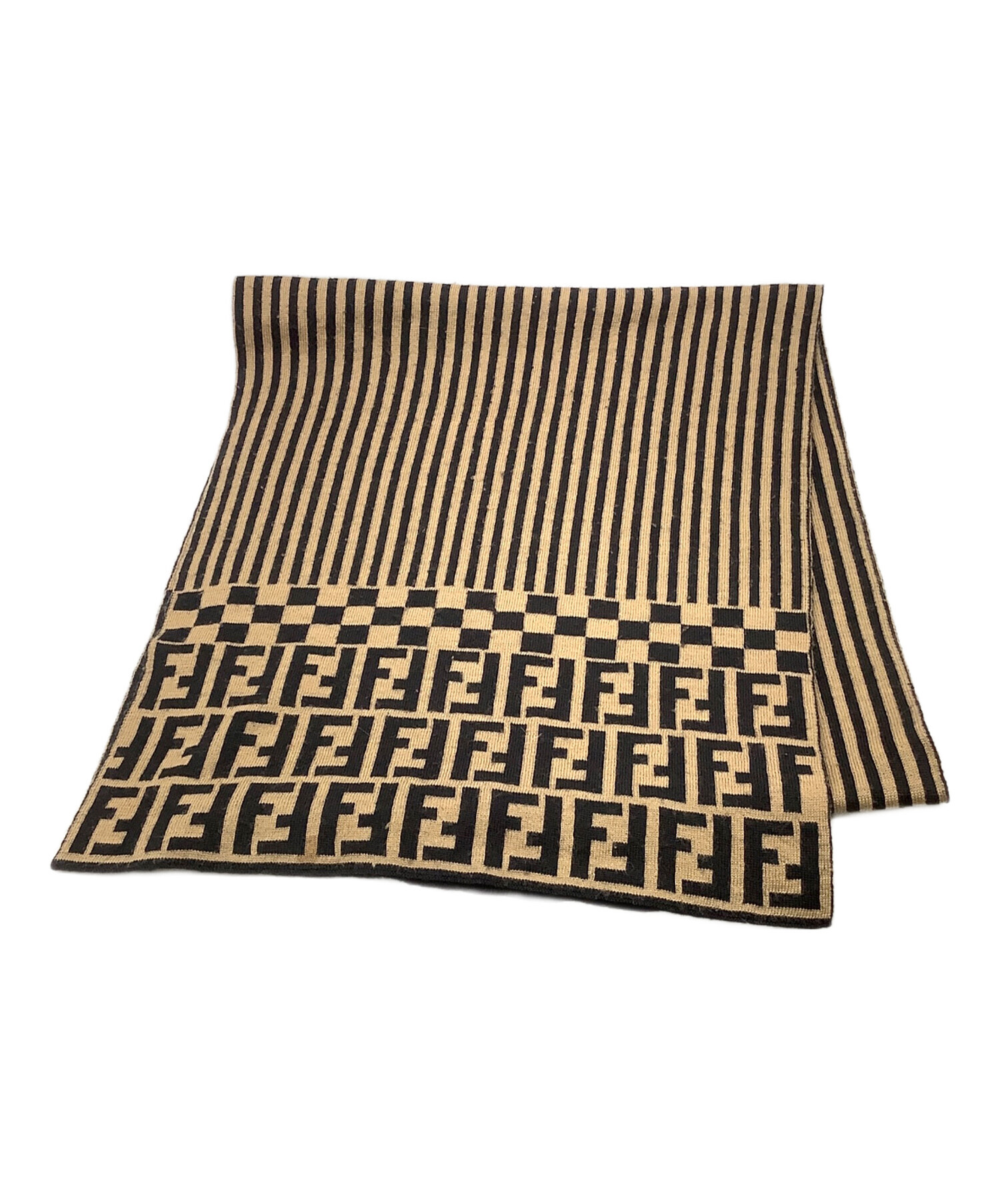 中古・古着通販】FENDI (フェンディ) マフラー ベージュ×ブラック