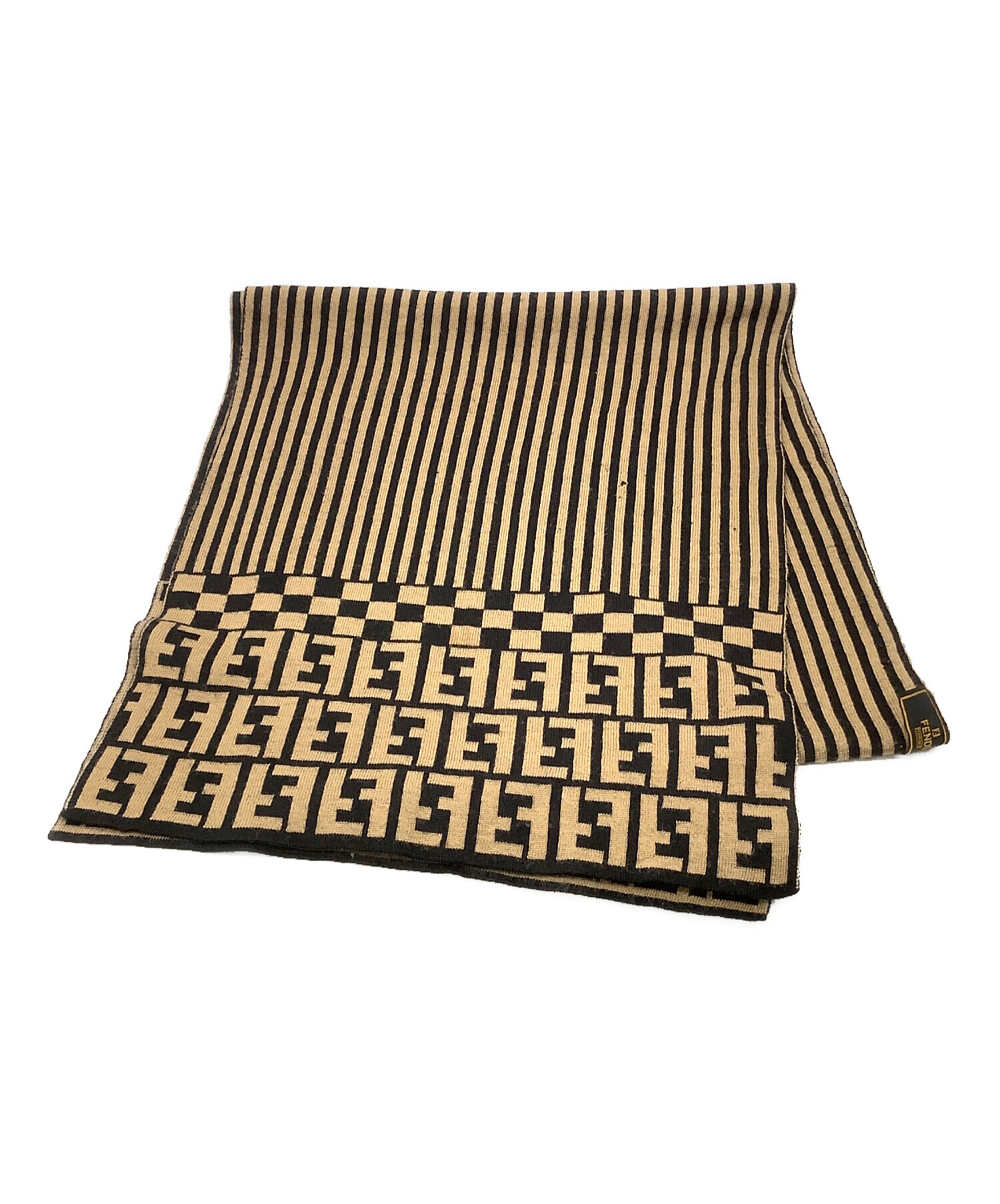 中古・古着通販】FENDI (フェンディ) マフラー ベージュ×ブラック