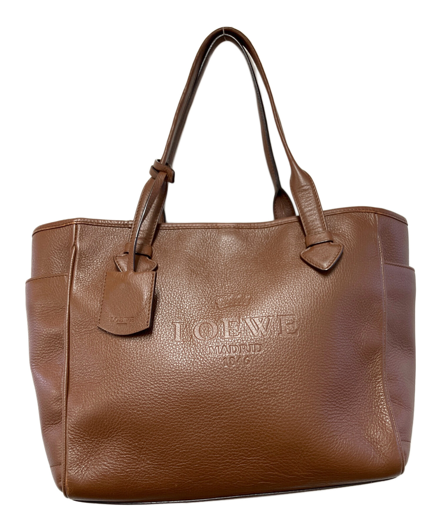 中古・古着通販】LOEWE (ロエベ) ハンドバッグ ブラウン｜ブランド 