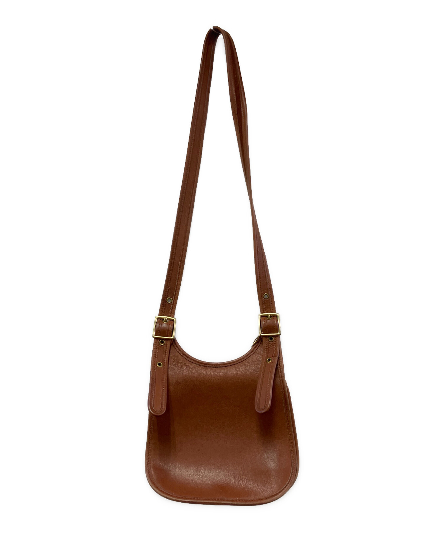 中古・古着通販】COACH (コーチ) レザーショルダーバッグ ブラウン
