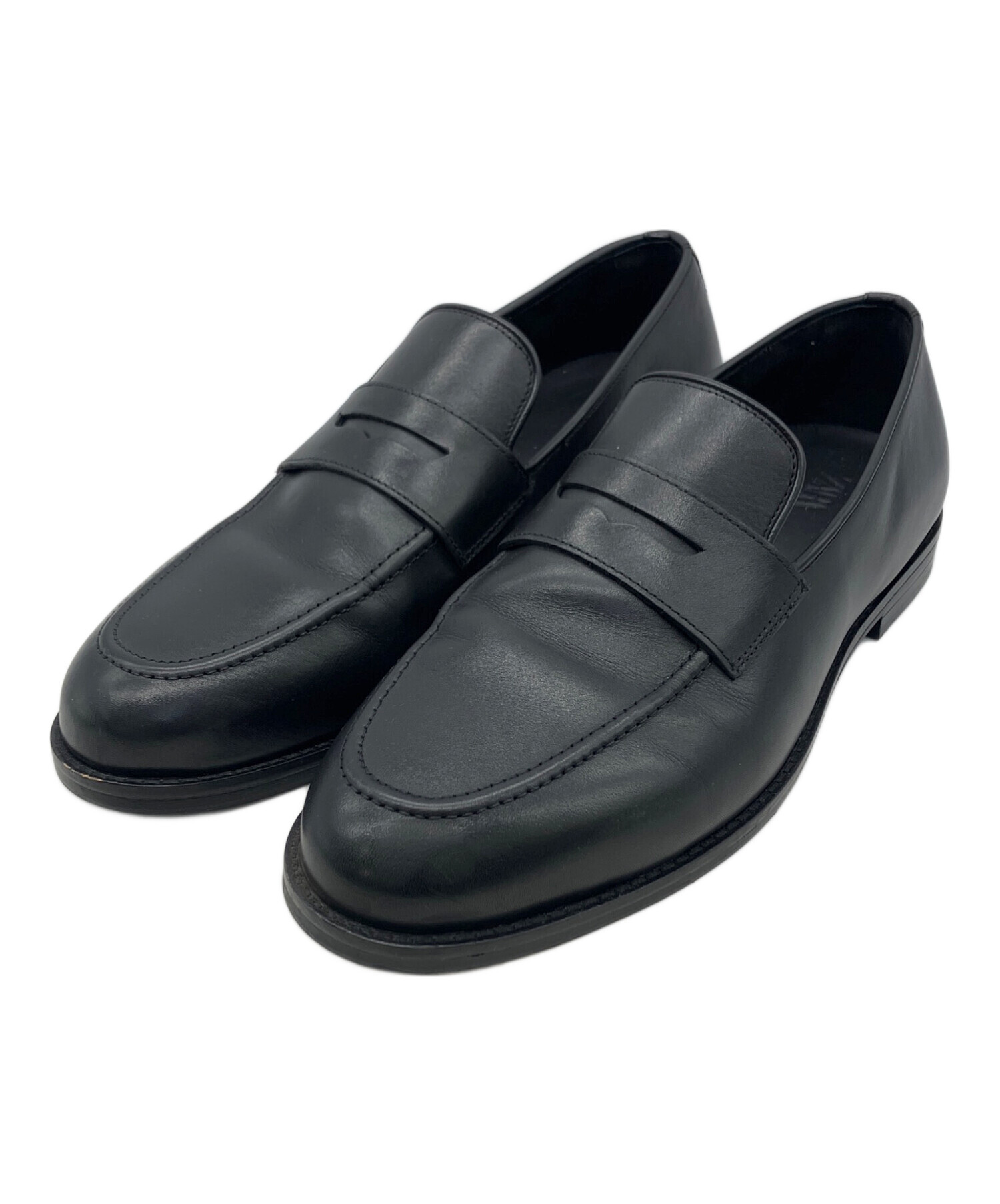ZARA メンズ ローファー ブラック 43 中古・古着通販】ZARA (ザラ) コインローファー ブラック サイズ:43
