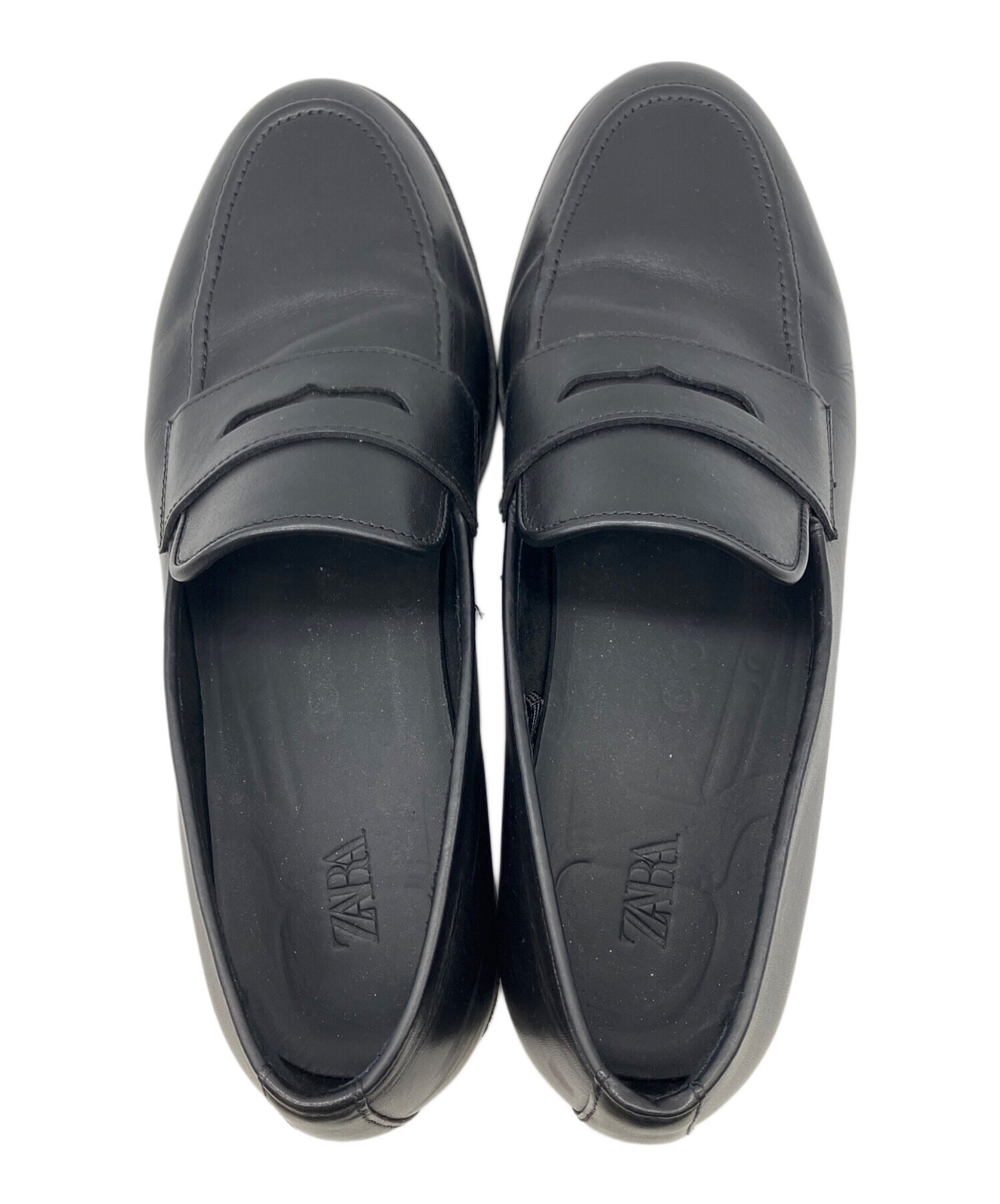 中古・古着通販】ZARA (ザラ) コインローファー ブラック サイズ:43