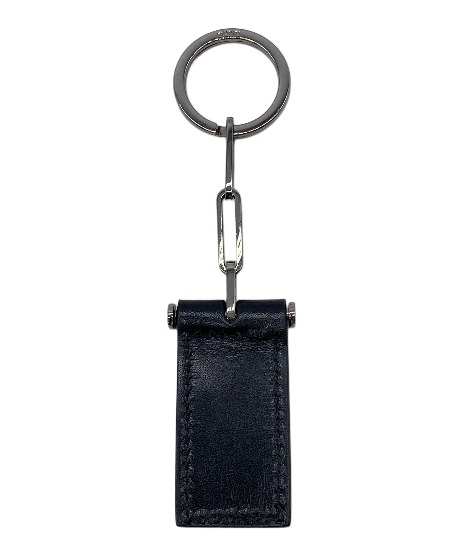 新品　GUCCI ブラックレザー キーホルダー 中古・古着通販】GUCCI (グッチ) レザーキーリング ブラック｜ブランド