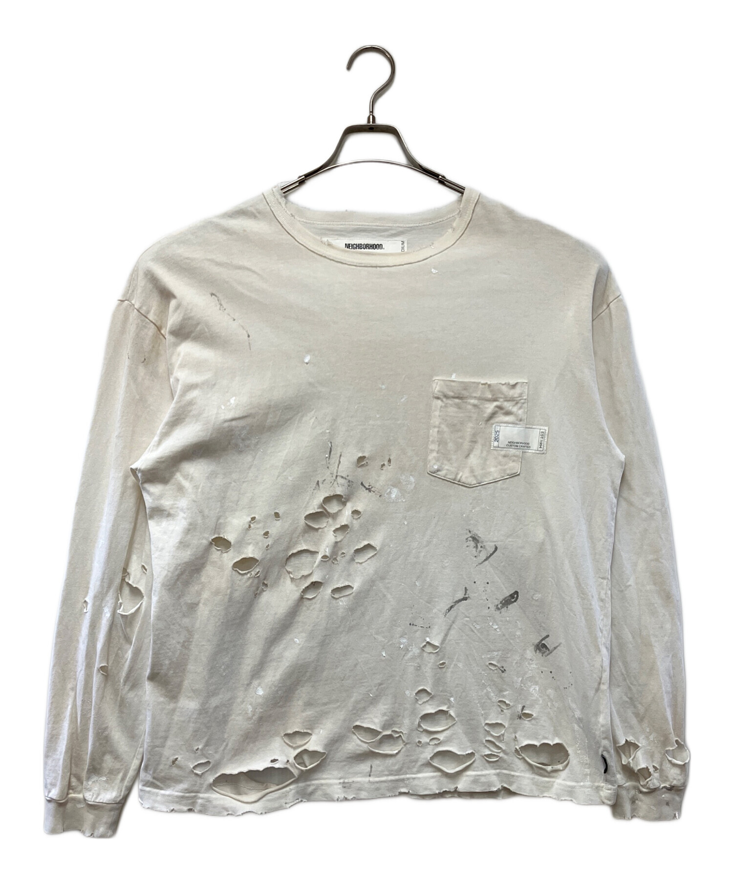 【新品未使用】NEIGHBORHOOD 長袖Tシャツ 白 XLサイズ 中古・古着通販】NEIGHBORHOOD (ネイバーフッド) 長袖カットソー