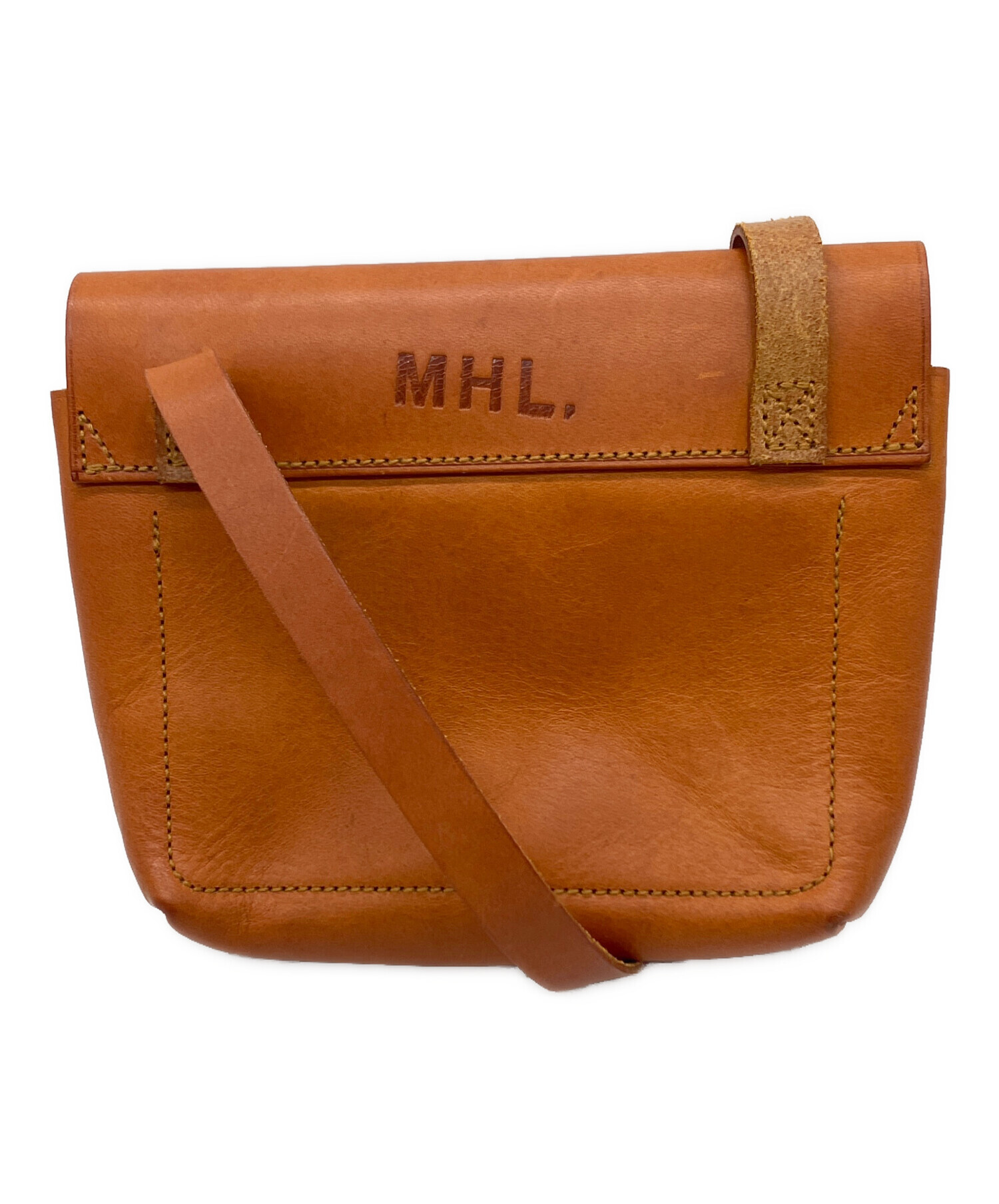 【定価42900円】MHL. マーガレットハウエル タフレザー ショルダーバッグ 中古・古着通販】MHL (マーガレットハウエル) ショルダーバッグ