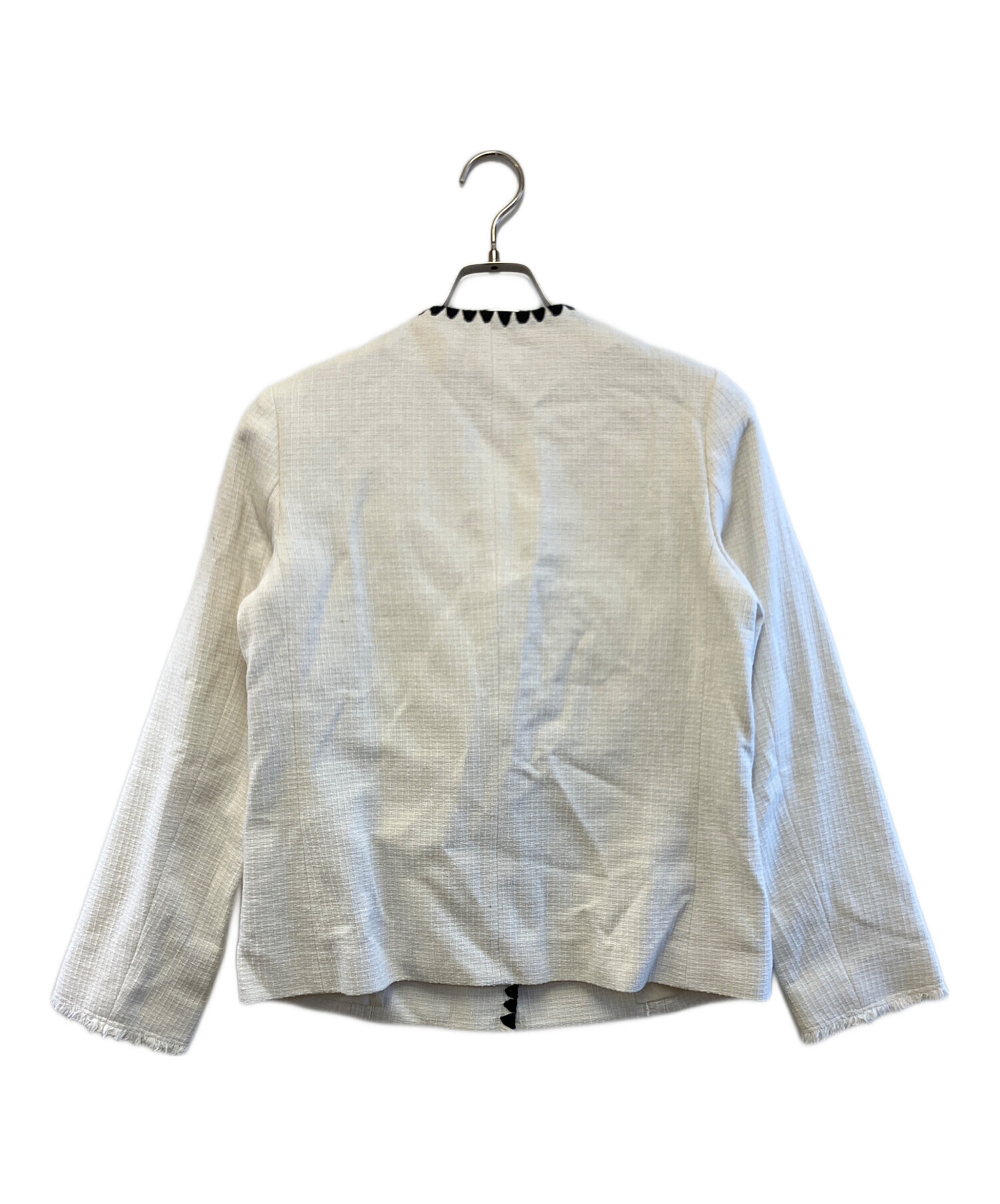 【美品】Plage ノーカラージャケット ショートコート サイズ36 プラージュ 中古・古着通販】Plage (プラージュ) ノーカラージャケット アイボリー