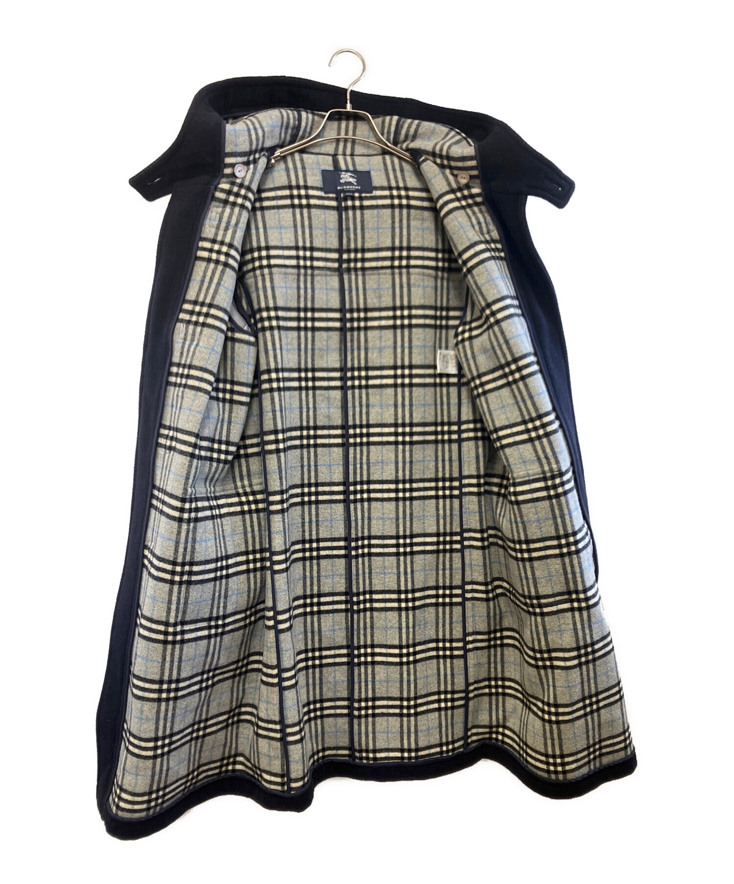 バーバリー ロンドン ノバチェック ロング丈 ダッフルコート 160A ネイビー 中古・古着通販】BURBERRY LONDON (バーバリーロンドン) ダッフル