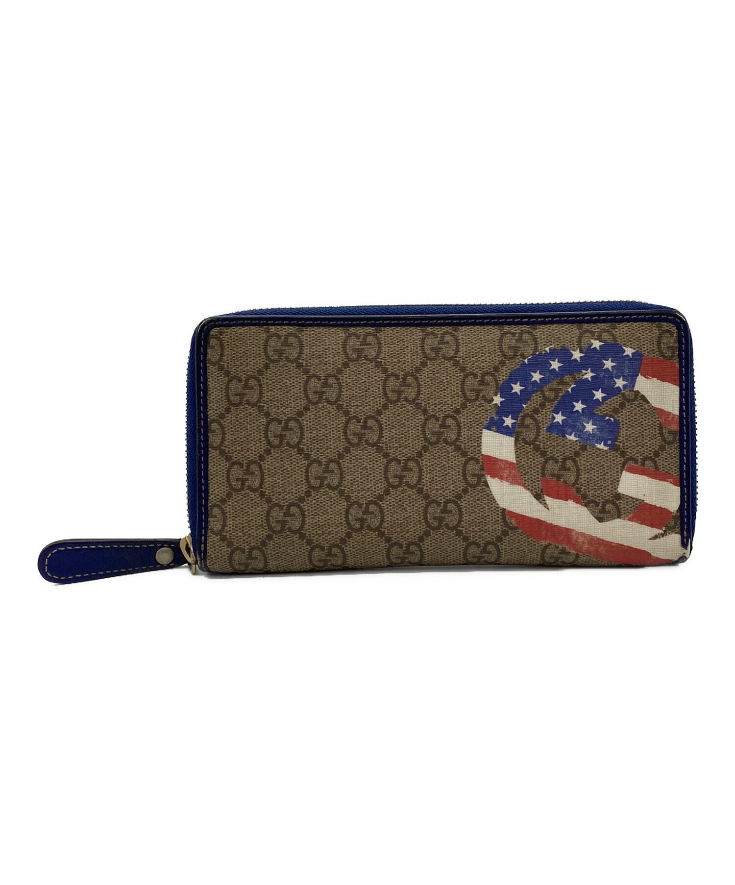 中古・古着通販】GUCCI (グッチ) ラウンドファスナー長財布 グレー 