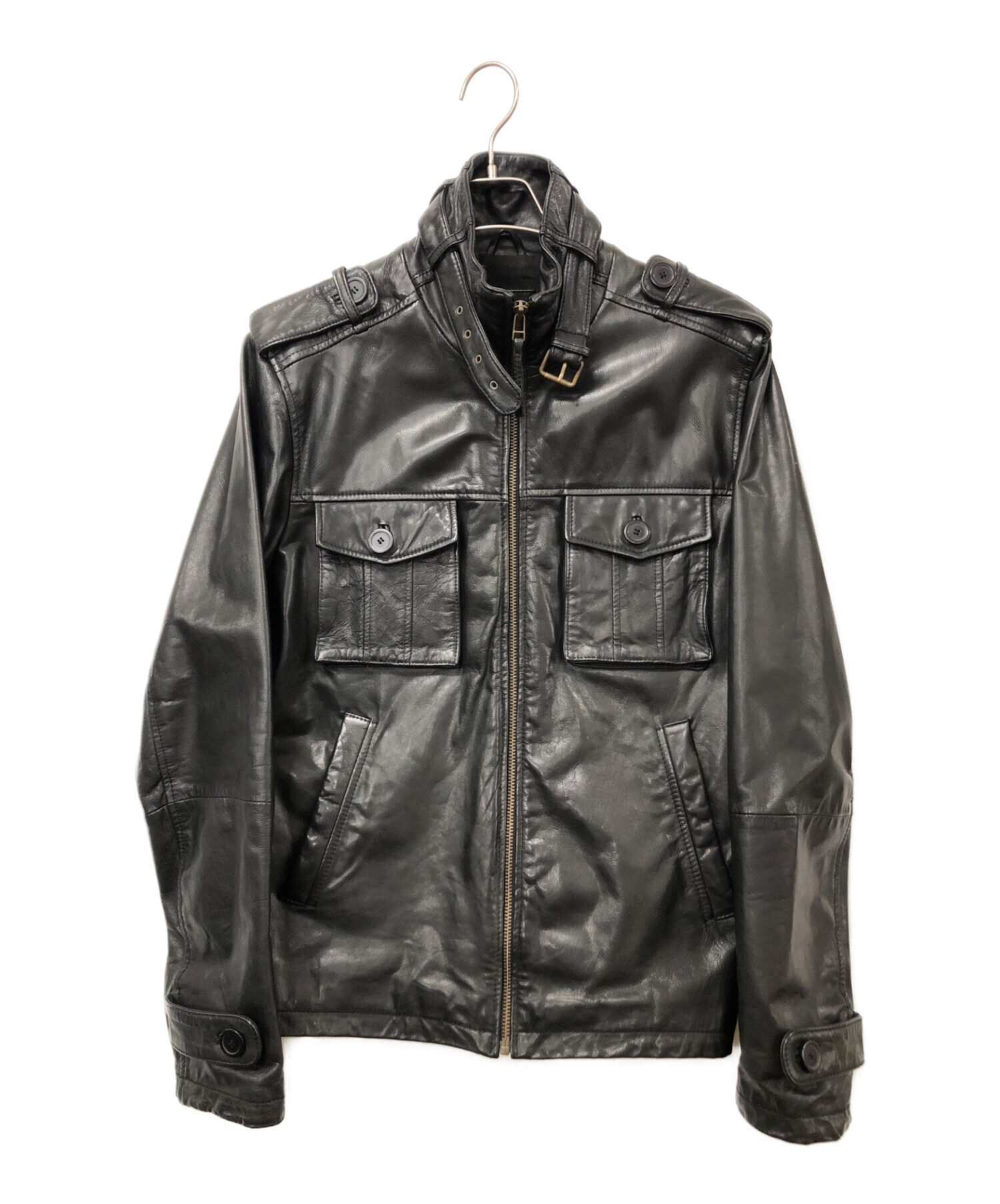 BARNEYS NEWYORK ブラックレザー ジャケット 中古】バーニーズ BARNEYS NEWYORK ブラックレザー ジャケット 中古】バーニーズ