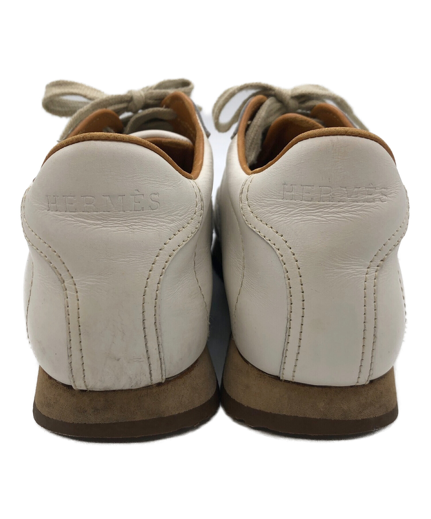 中古・古着通販】HERMES (エルメス) レザースニーカー ホワイト