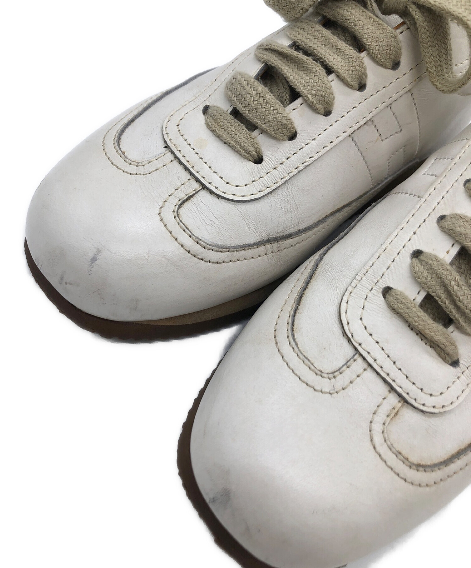 中古・古着通販】HERMES (エルメス) レザースニーカー ホワイト