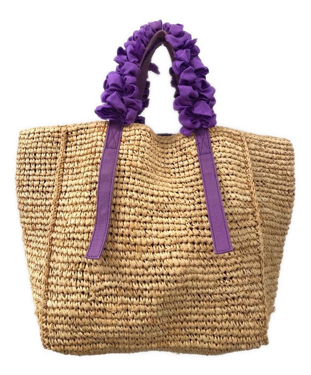 LUDLOW ラフィア かごバッグ フリル付き LUDLOW ラフィア かごバッグ フリル付き LUDLOW フリルかご