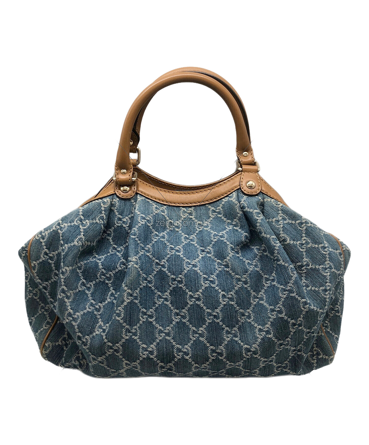 美品☆　グッチ　スーキー 2way　デニム　ハンドバッグ　ショルダーバッグ グッチ/GUCCI/スーキー/ハンドバッグ/デニム×レザー/レディース