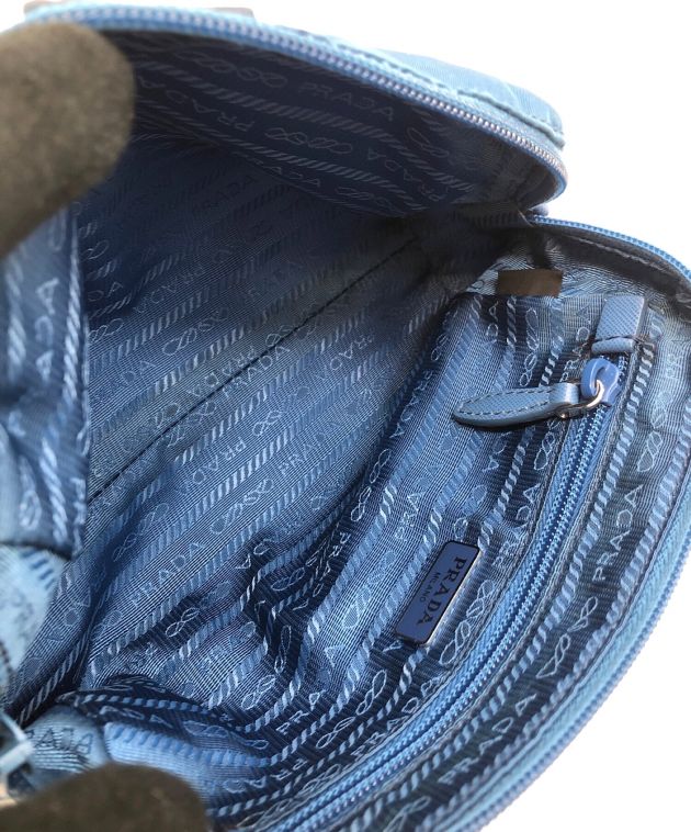 中古・古着通販】PRADA (プラダ) ナイロンポーチ ブルー｜ブランド