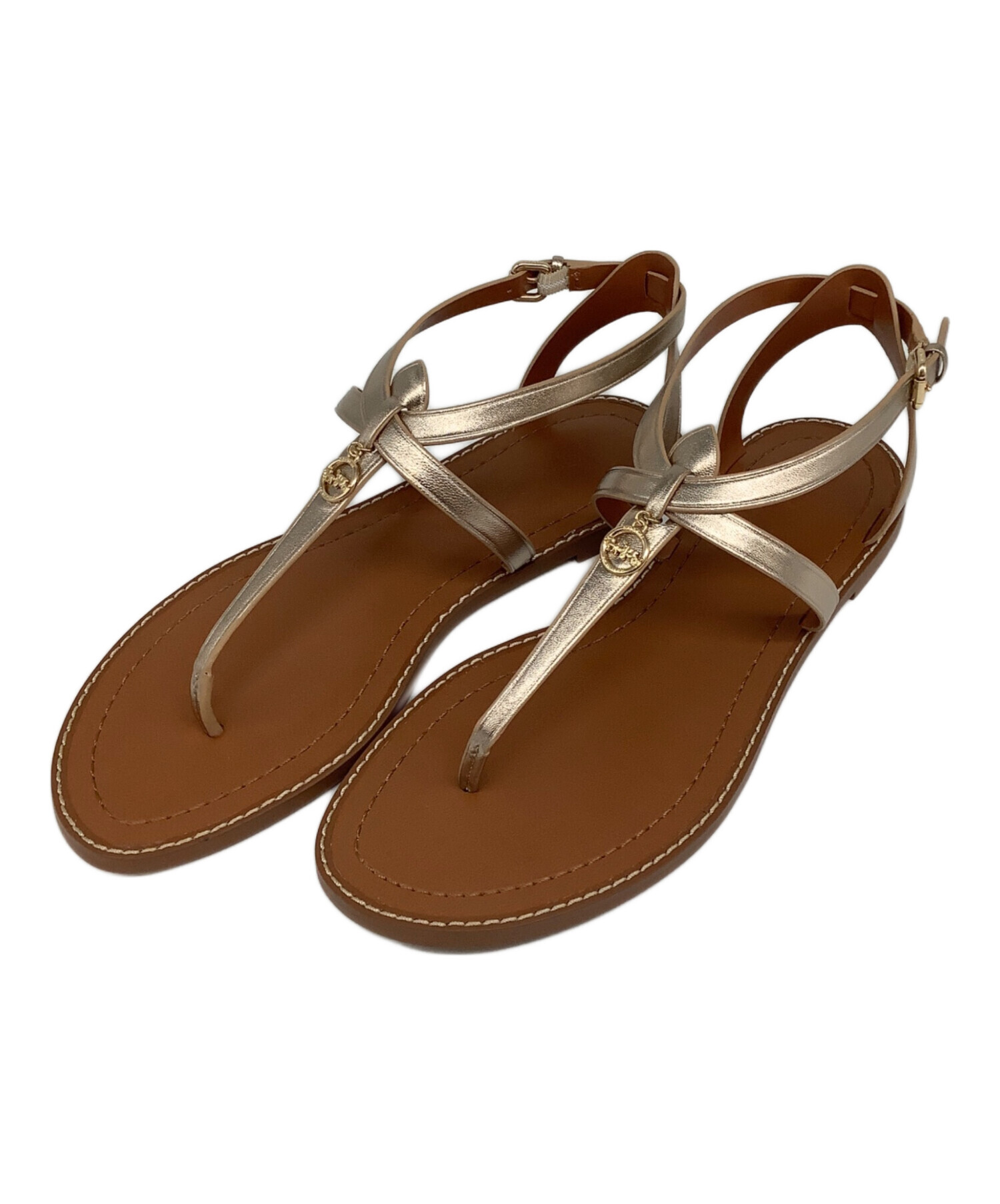 中古・古着通販】COACH (コーチ) LYDIA MTLE SANDAL ブラウン×ゴールド 
