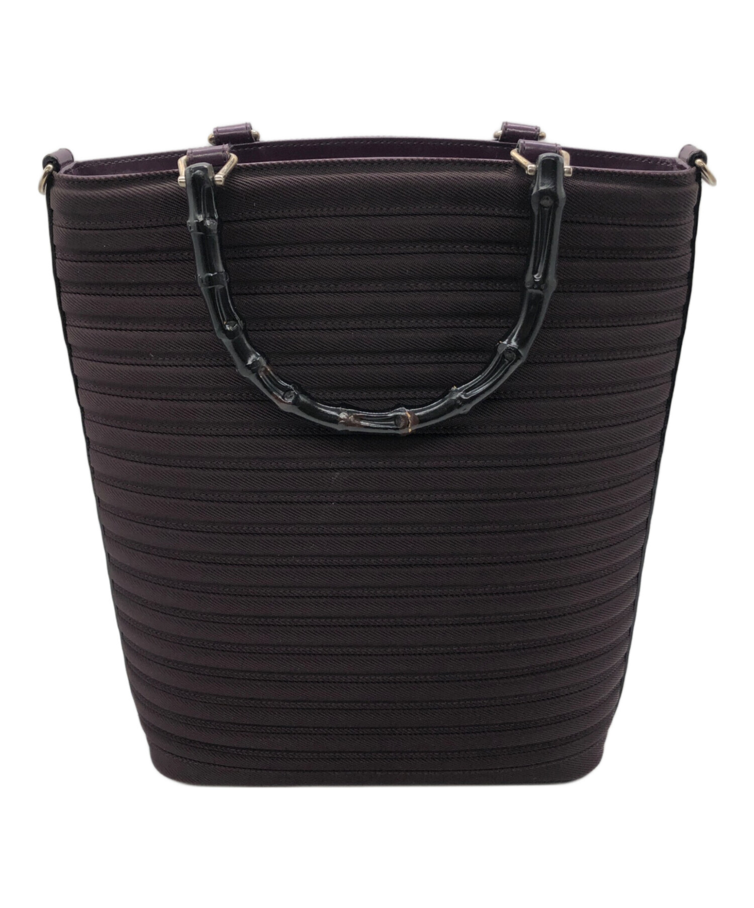 中古・古着通販】GUCCI (グッチ) バンブー トートバッグ パープル 