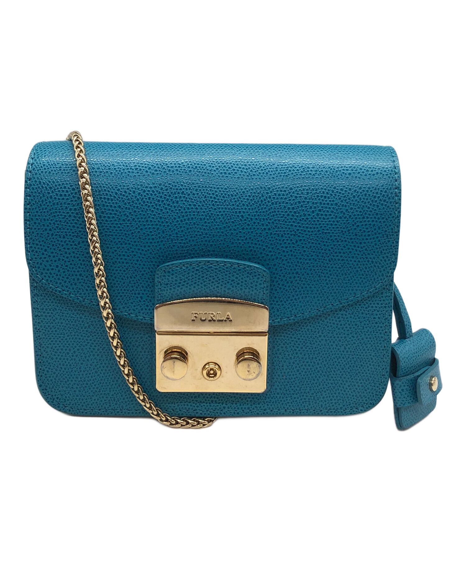 中古・古着通販】FURLA (フルラ) チェーンショルダーバッグ ブルー 