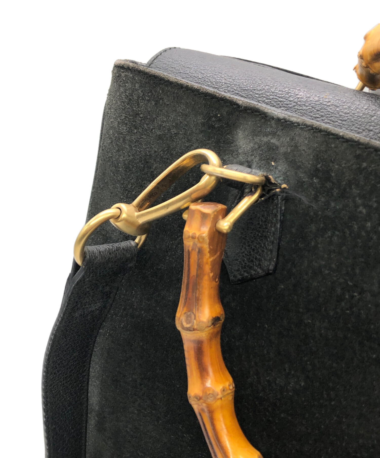 GUCCI バンブーライン　スウェード 中古・古着通販】GUCCI (グッチ) バンブー スエード バッグ