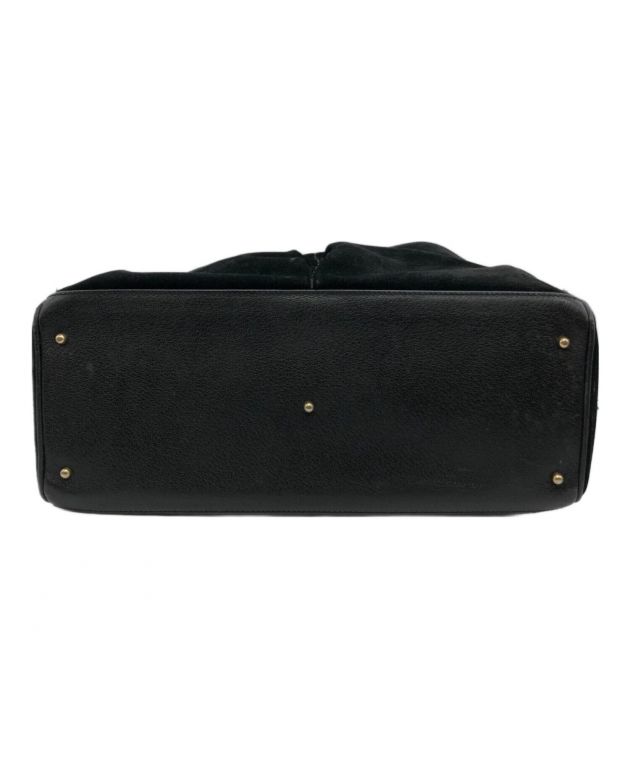 中古・古着通販】GUCCI (グッチ) バンブー スエード バッグ ブラック