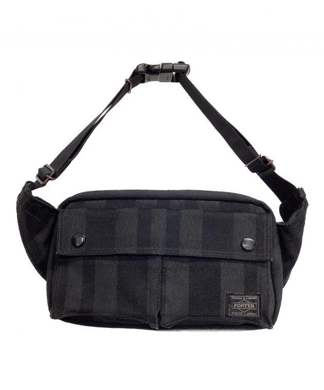 中古・古着通販】PORTER (ポーター) WAIST BAG ブラック×グレー