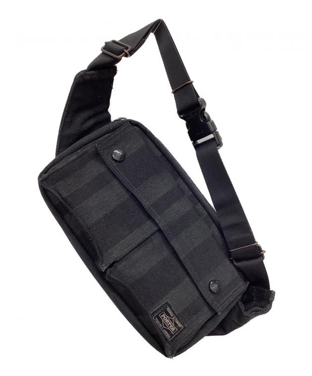 中古・古着通販】PORTER (ポーター) WAIST BAG ブラック×グレー