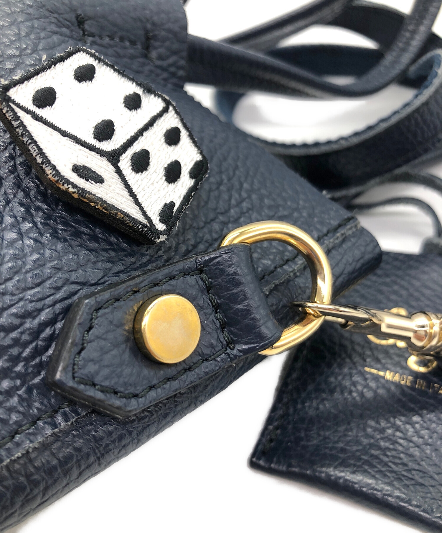 超美品バゴロbagolo2wayハンドバックピンバッチ付ブラックショルダーバック バゴロ Bagolo ピンズカスタムショルダーバッグ （ブラック