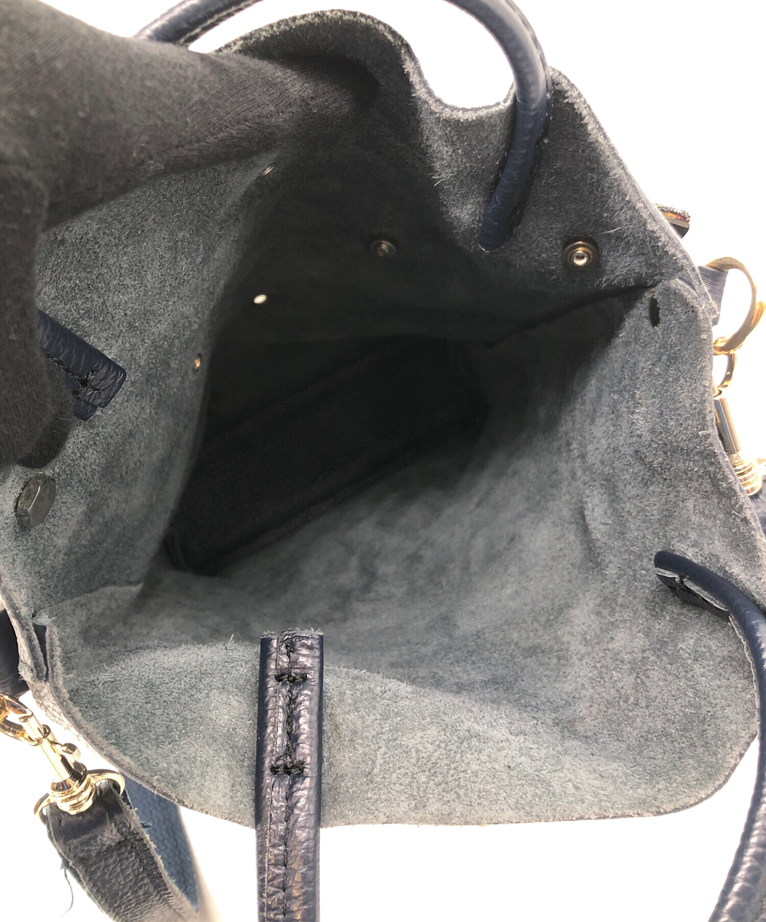 中古・古着通販】bagolo (バゴロ) 2WAYレザートートバッグ ネイビー 