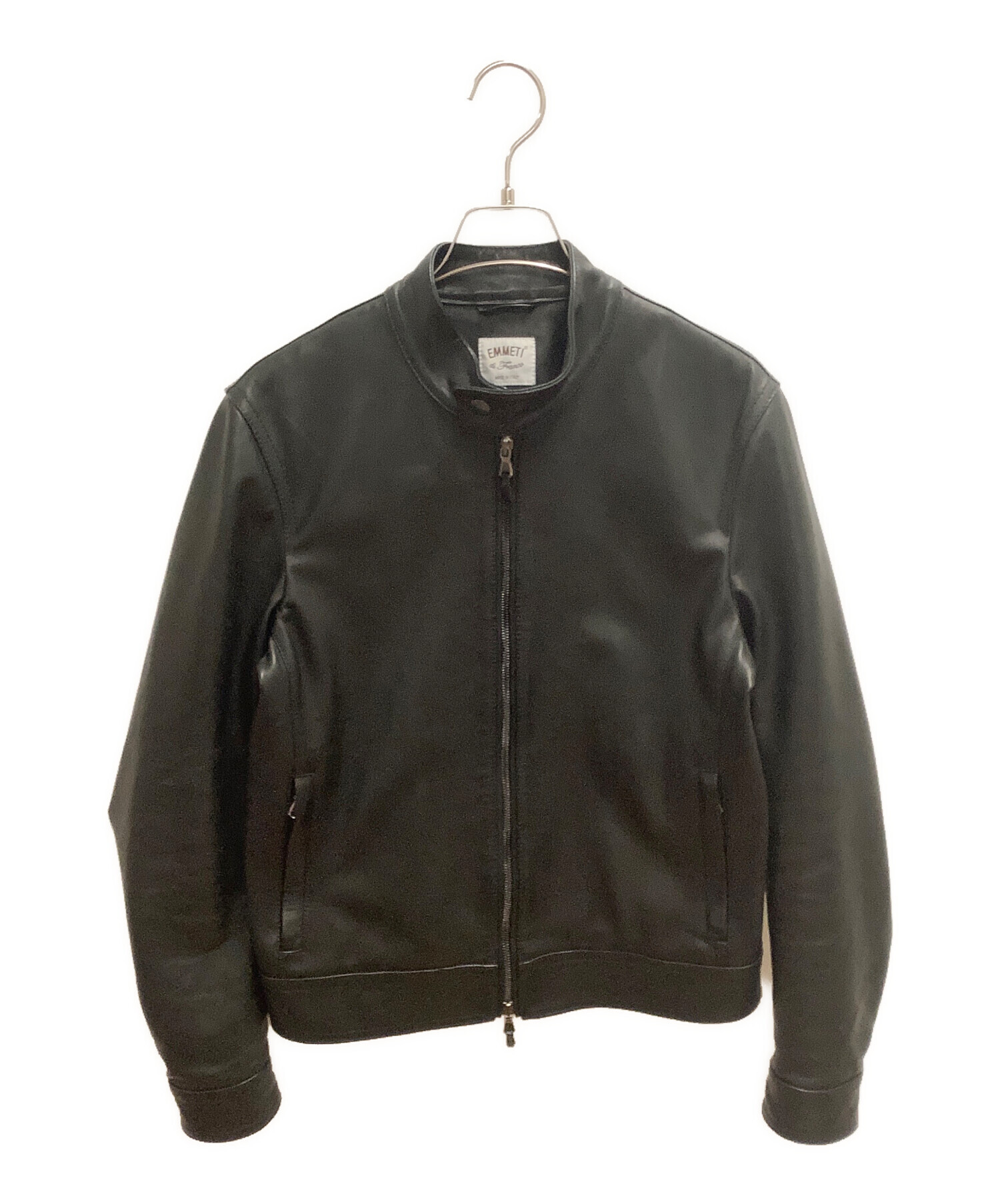 Schott ブラック レザー ジャケット サイズ40 Schott(ショット) / USA製/ブランケット/IDEALジッパー/レザー