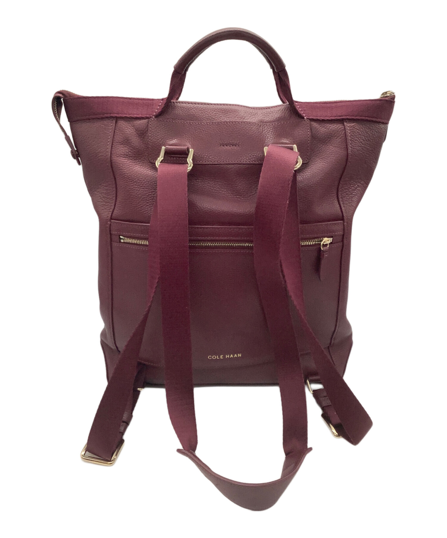 COLE HAAN 3wayバッグパック　リュック　トート 中古・古着通販】COLE HAAN (コールハーン) 3WAYバッグ ボルドー