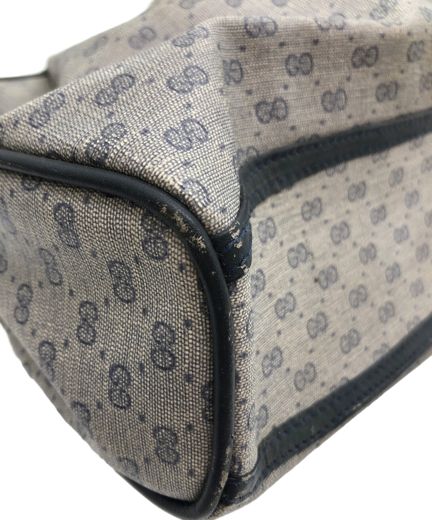中古・古着通販】GUCCI (グッチ) GG クラッチバッグ グレー×ネイビー 