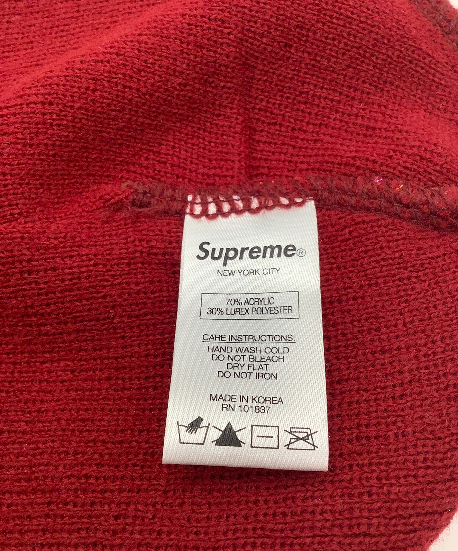中古・古着通販】SUPREME (シュプリーム) ニットキャップ レッド 