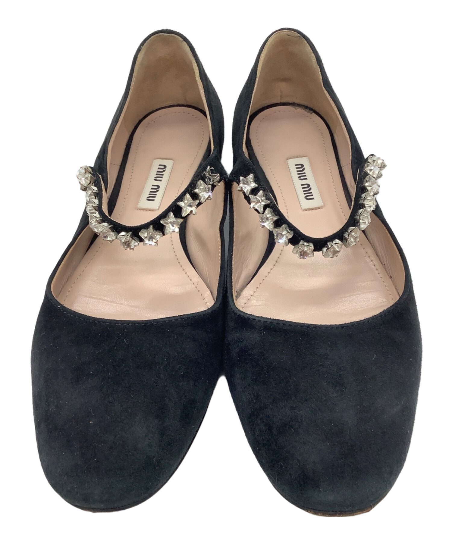 未使用✨ミュウミュウ　ビジュー　ストラップ　パンプス　ブラック　36 1/2 中古・古着通販】MIU MIU (ミュウミュウ) ビジューストラップパンプス