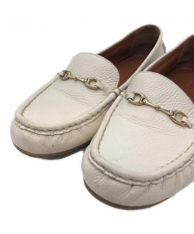 COACH アイボリー ローファー　ホワイト 中古・古着通販】COACH (コーチ) ローファー アイボリー サイズ:SIZE