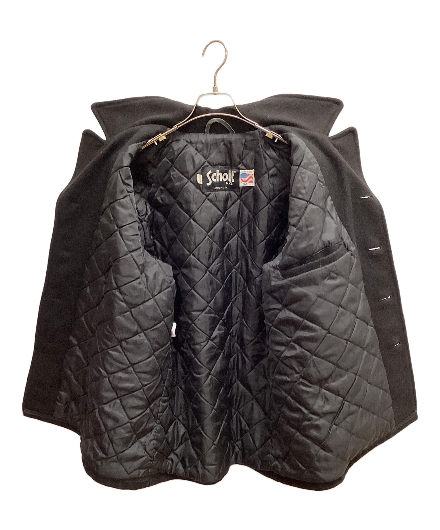 中古・古着通販】Schott (ショット) Pコート ブラック サイズ