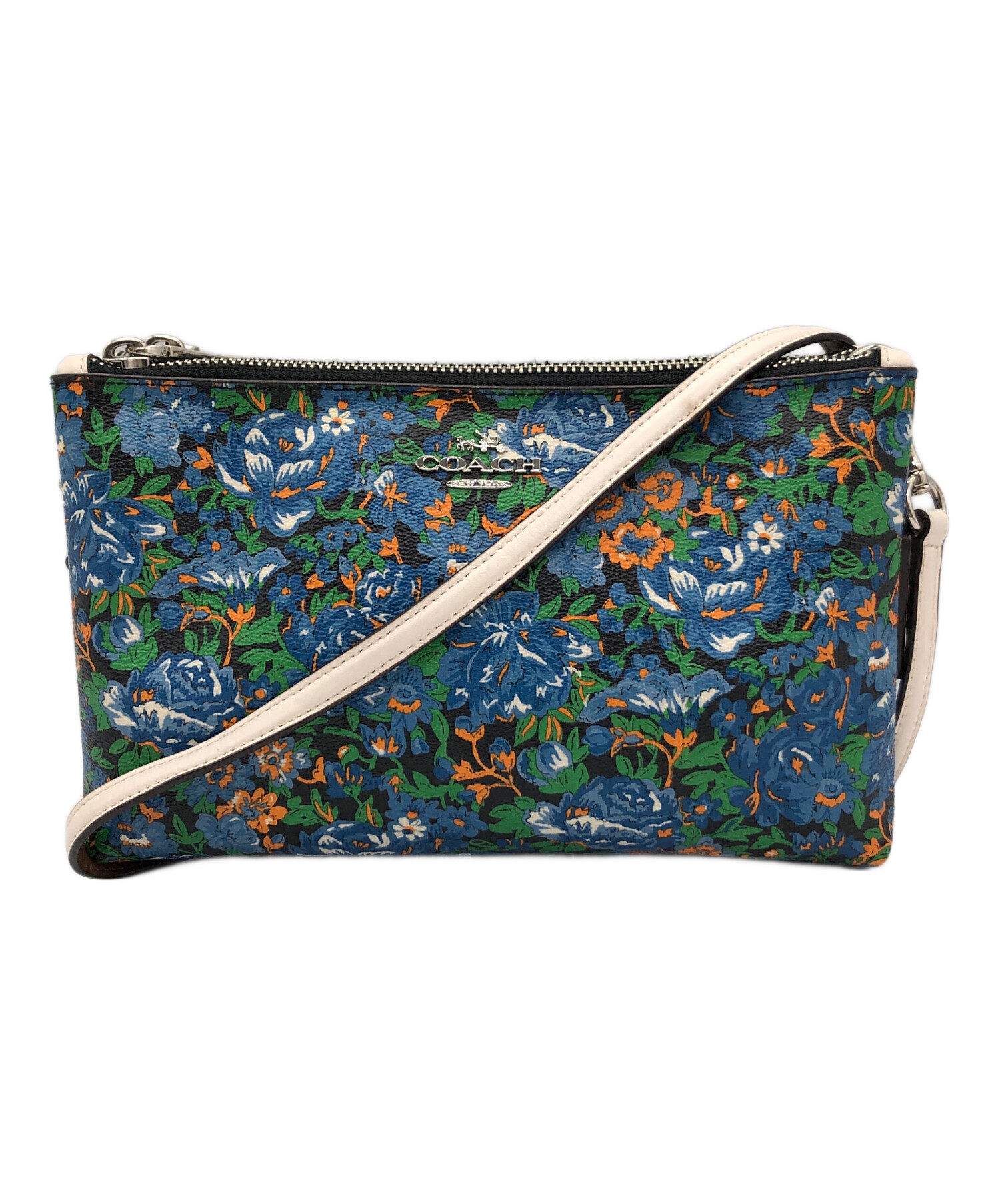 中古・古着通販】COACH (コーチ) ショルダーバッグ ブルー×グリーン
