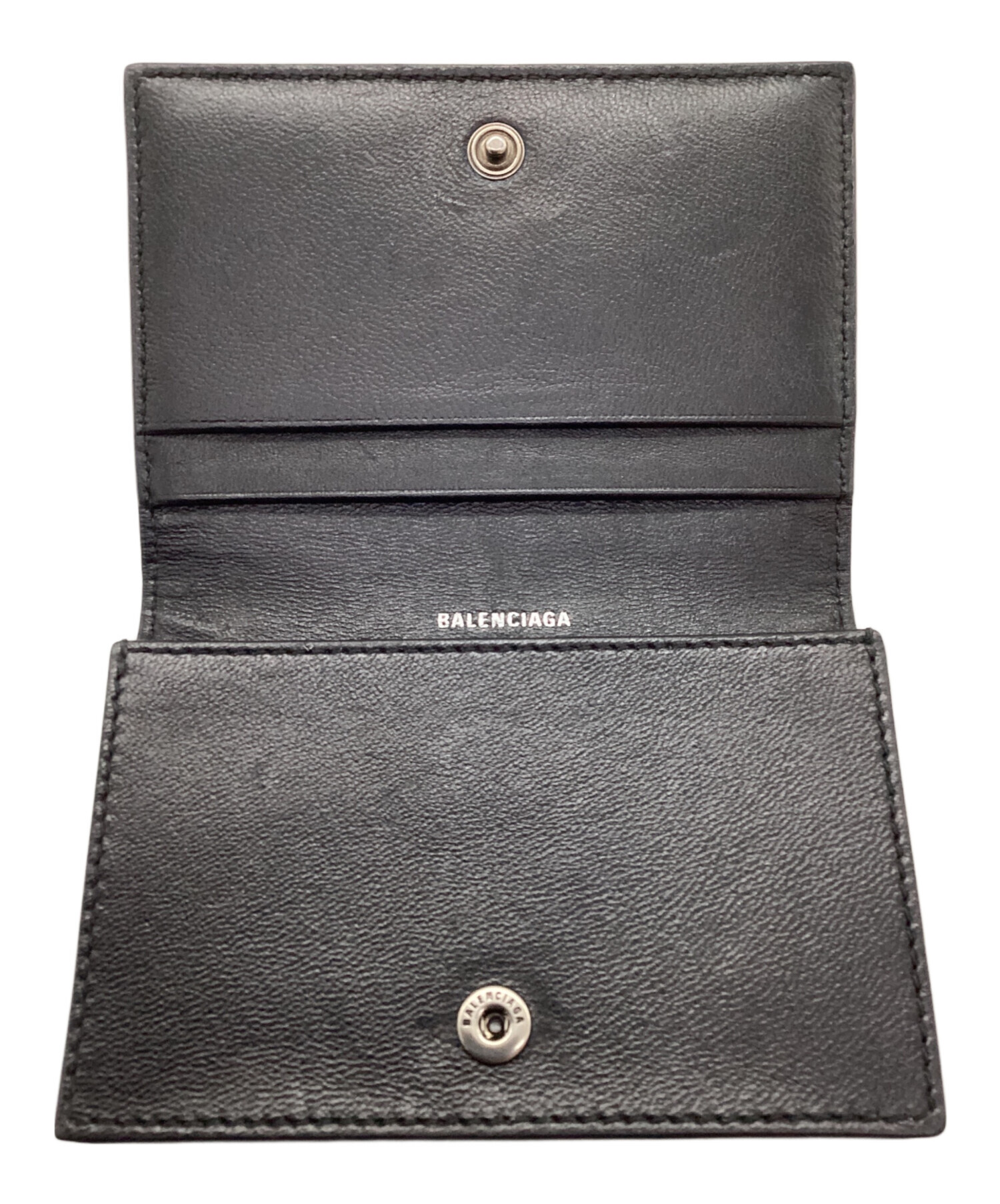 BALENCIAGA 財布 ケース カードケース レザー ブラック 中古・古着通販】BALENCIAGA (バレンシアガ) カードケース ブラック