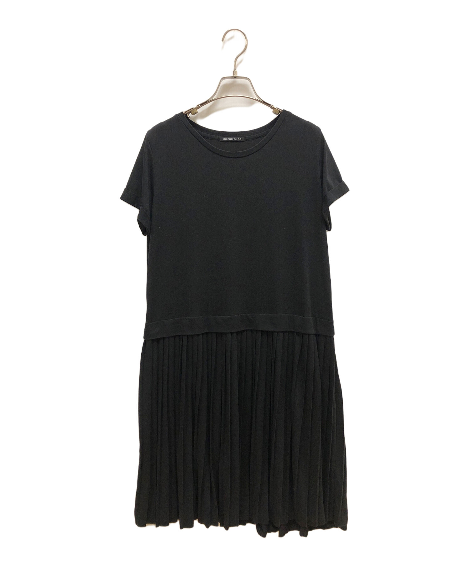 ミズイロインド mizuiro ind ワンピース 半袖 フレア クルーネック
