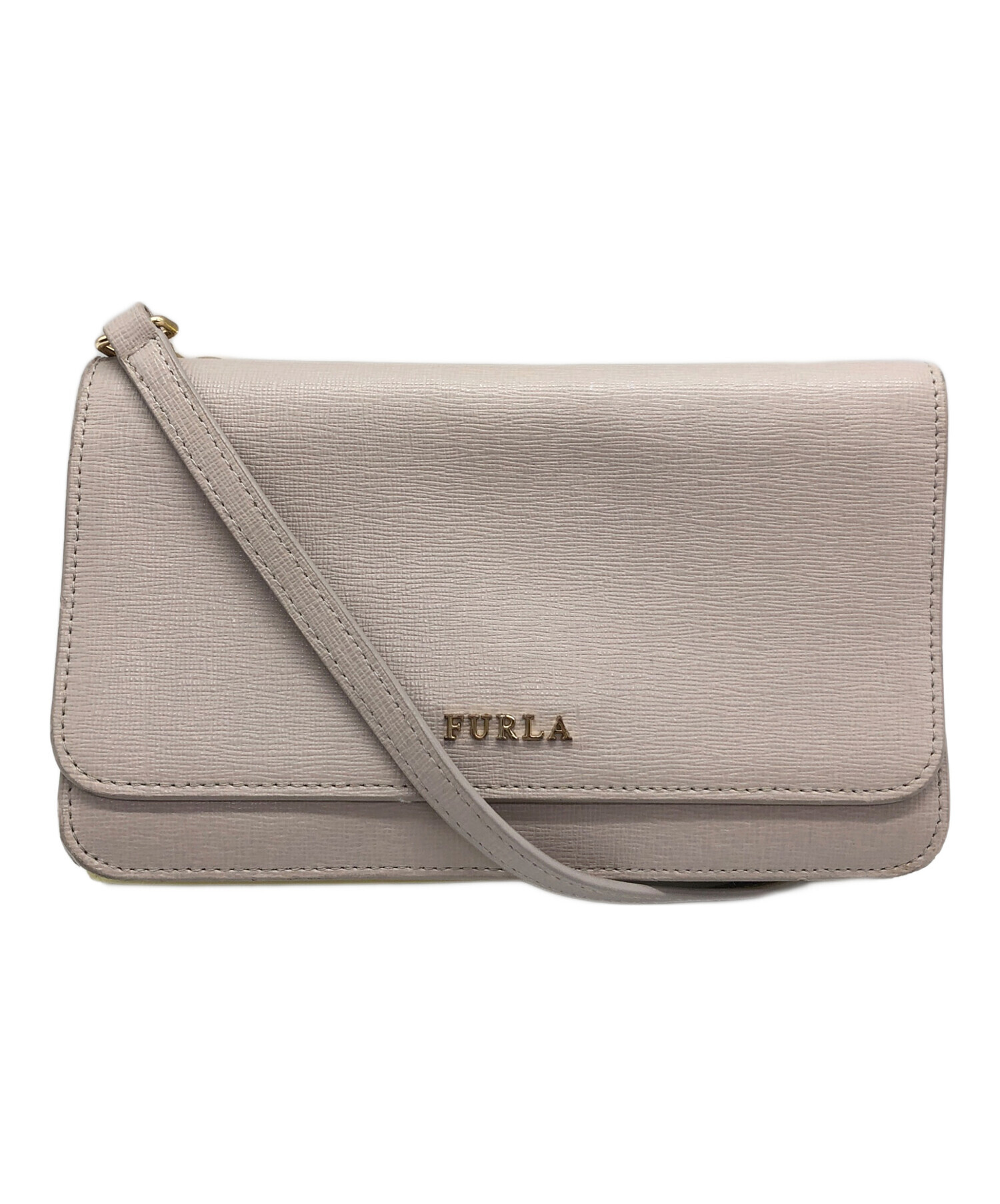 中古・古着通販】FURLA (フルラ) ショルダーウォレット ベージュ 
