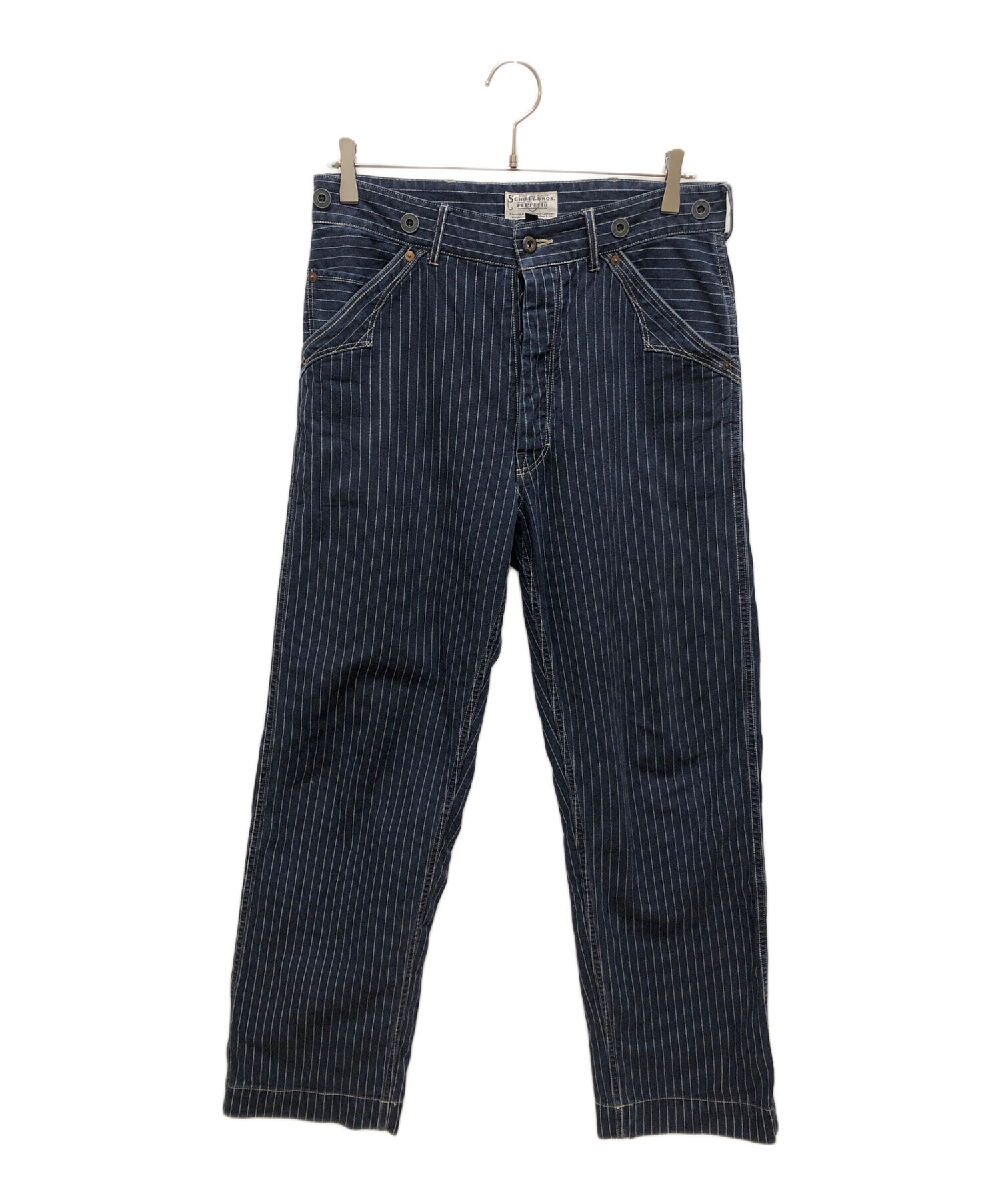 Schott Perfecto Jeans ストライプデニム 中古・古着通販】SCHOTT BROS. (ショットブロス) OLD HICKORY DENIM