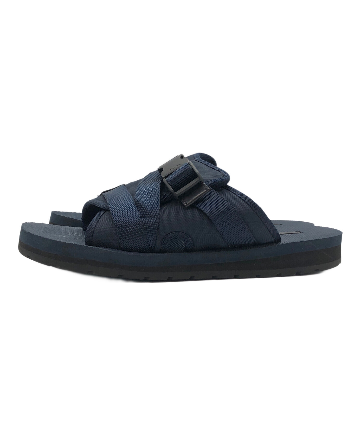 中古・古着通販】PRADA (プラダ) ナイロンスリングサンダル ネイビー 