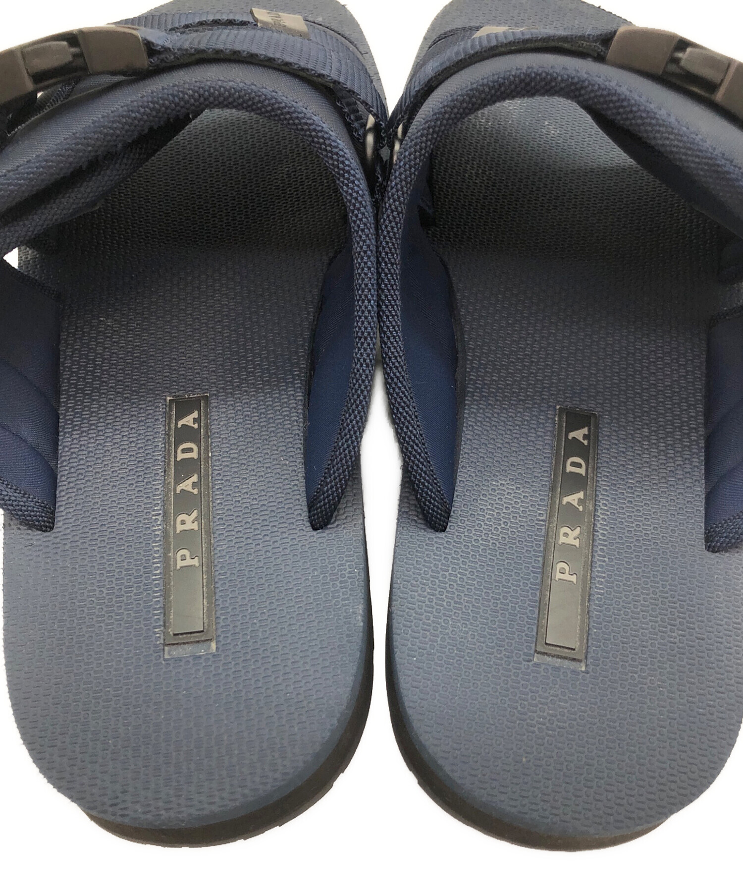 中古・古着通販】PRADA (プラダ) ナイロンスリングサンダル ネイビー 