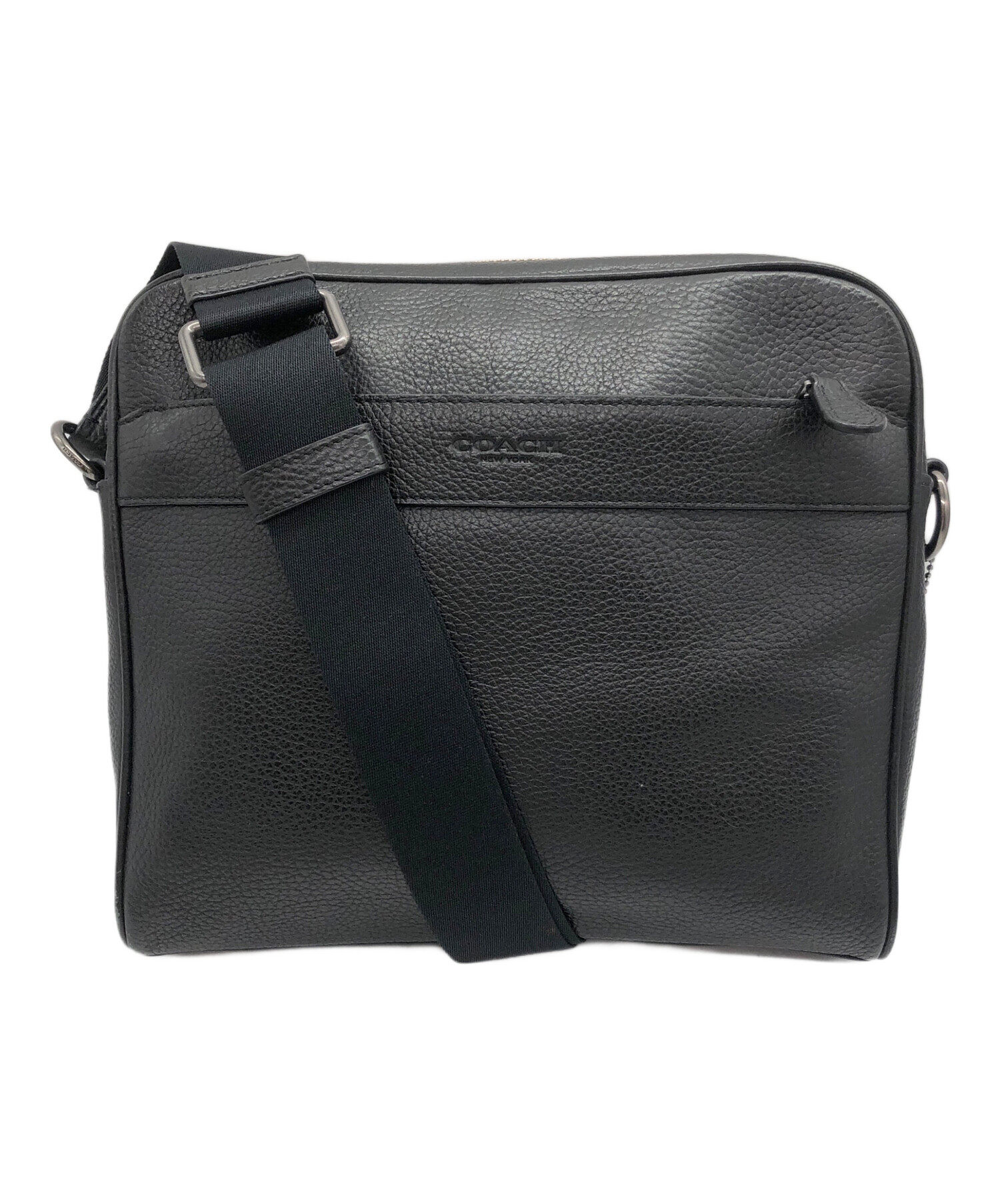 中古・古着通販】COACH (コーチ) レザーショルダーバッグ ブラック