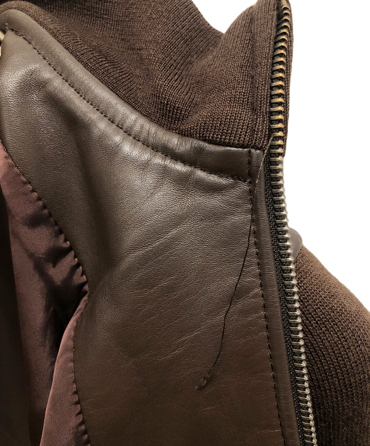 中古・古着通販】PAUL SMITH (ポールスミス) 袖切り替えレザー