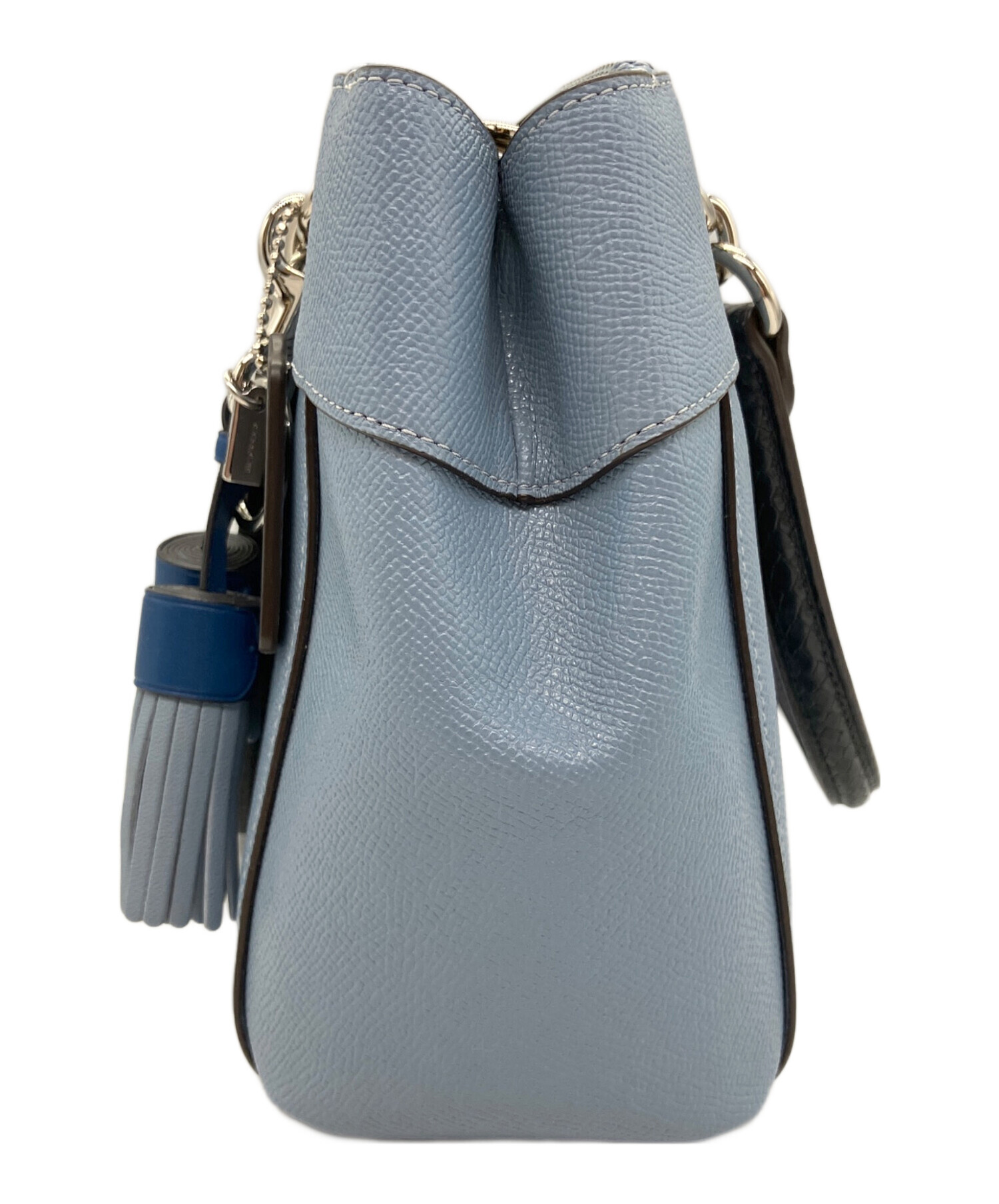 (*)様 COACH ショルダーバッグ ライトブルー 中古・古着通販】COACH (コーチ) 2WAYショルダーバッグ スカイブルー