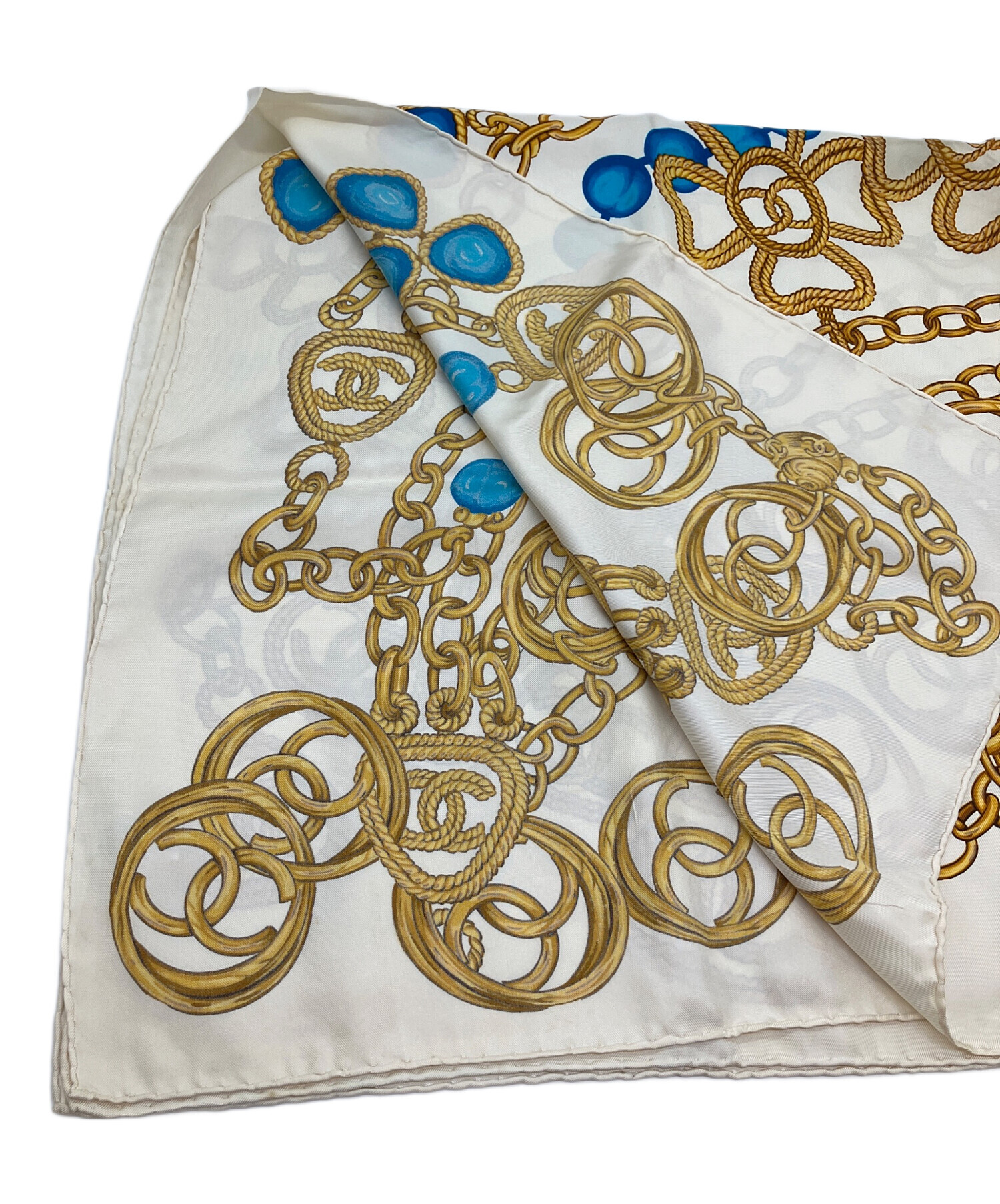 中古・古着通販】CHANEL (シャネル) シルクスカーフ ベージュ