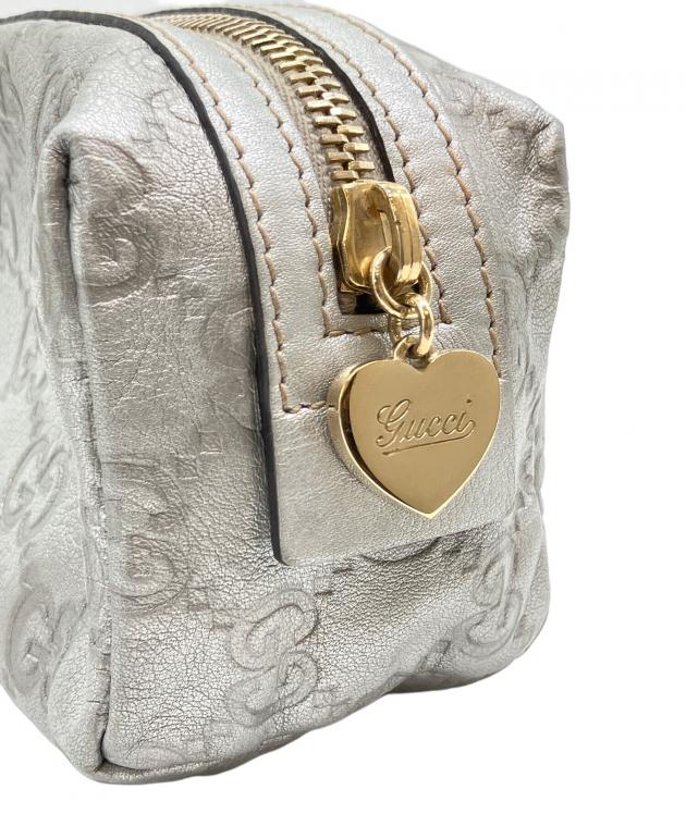 中古・古着通販】GUCCI (グッチ) GG コスメポーチ シルバー｜ブランド 