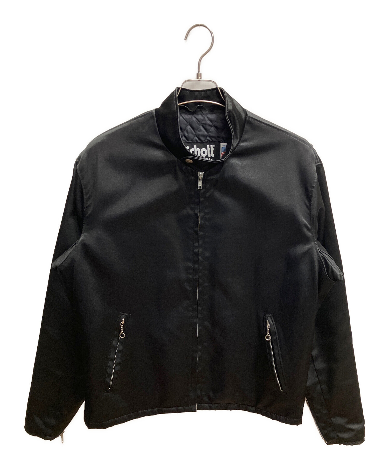 Schott ブラック ナイロンジャケット M ショット Schott ブラック ナイロンジャケット M