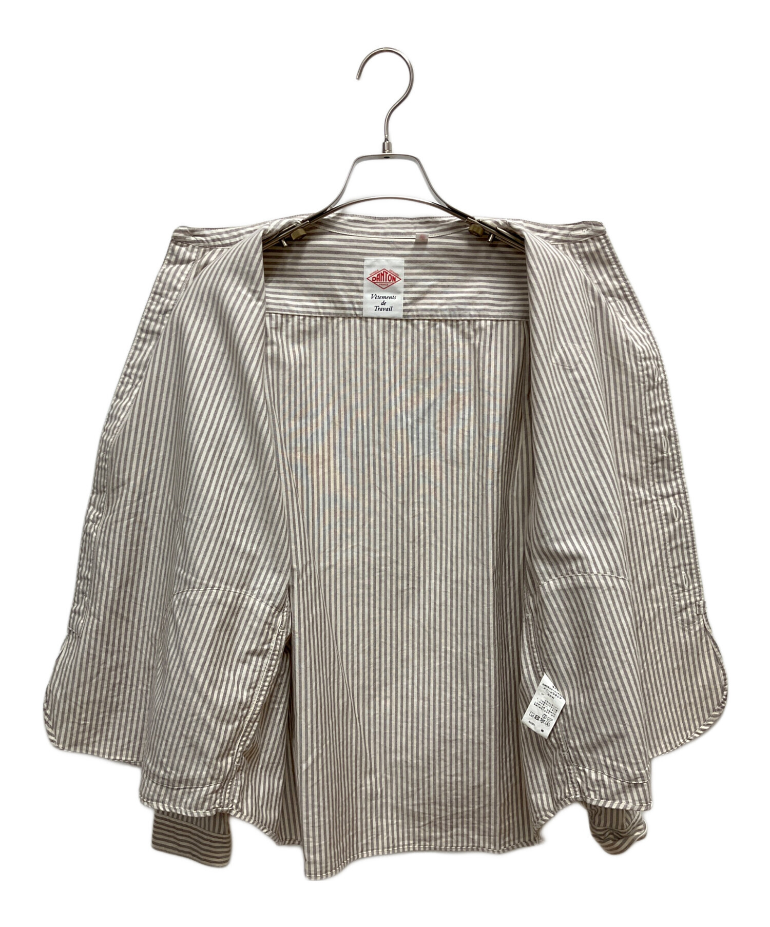 DANTON/ダントンのバンドカラー長袖シャツ　送料無料　グレー　38サイズ 中古・古着通販】DANTON (ダントン) バンドカラー長袖シャツ グレー