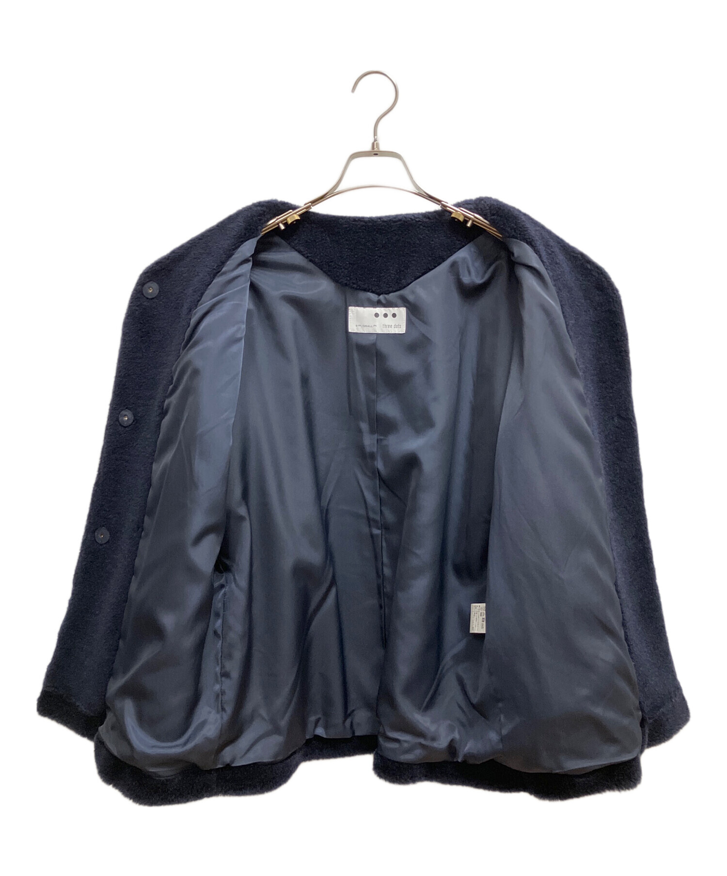 中古・古着通販】THREE DOTS (スリードッツ) ボアジャケット ネイビー 