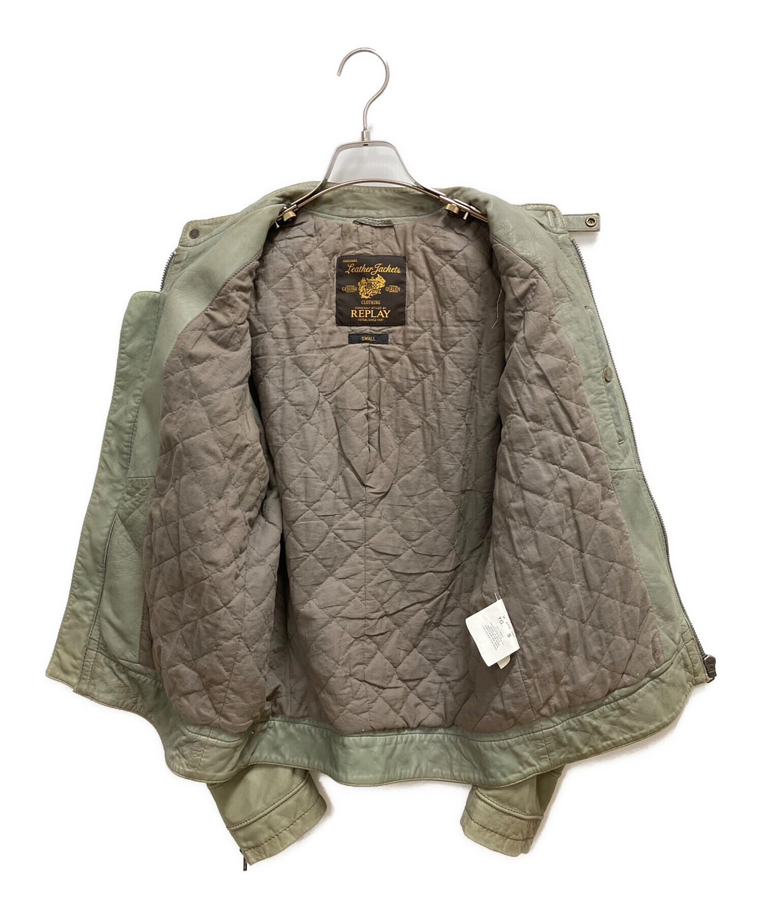 中古・古着通販】REPLAY (リプレイ) レザージャケット グリーン サイズ
